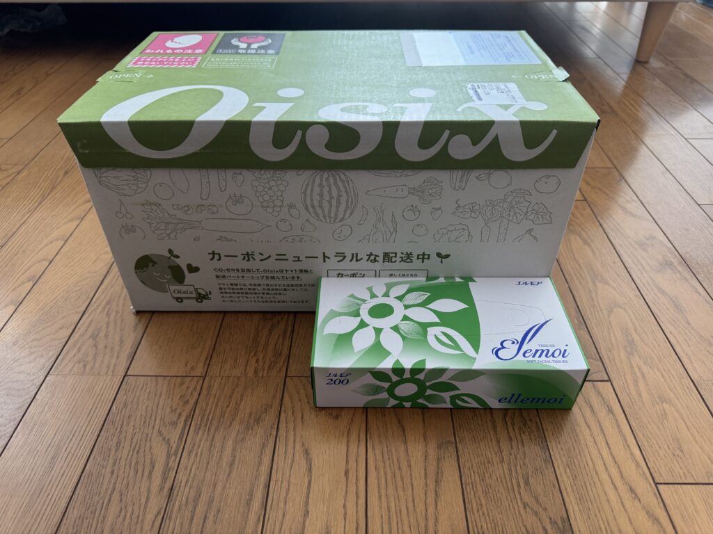オイシックスお試しセット「kit oisix」の箱のサイズ感
